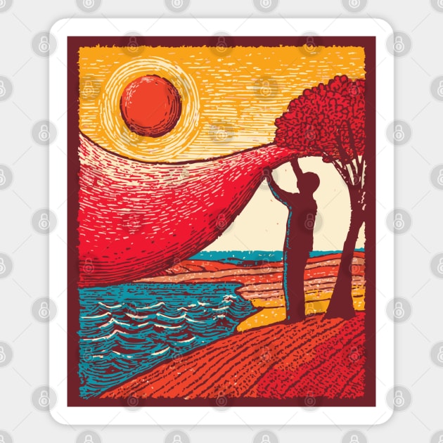 Cosmic Creator - Weaving the Fabric of Day Magnet by TuncGK